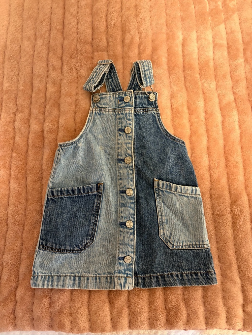 GAP Two-Tone Blue Denim Overall Dress